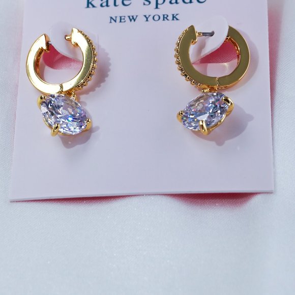 Kate Spade Sparkly Pavé Mini Hoops (with DUST BAG) - Picture 5 of 5